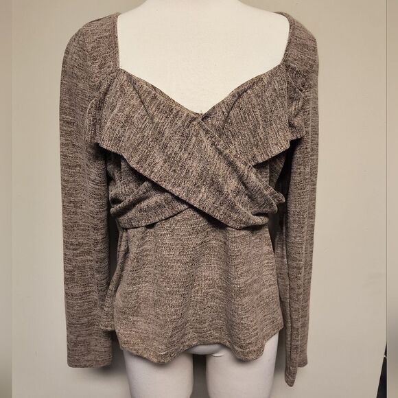 SHEIN Sweaters - Shein Sexy Curve Taupe Criss Cross Top New